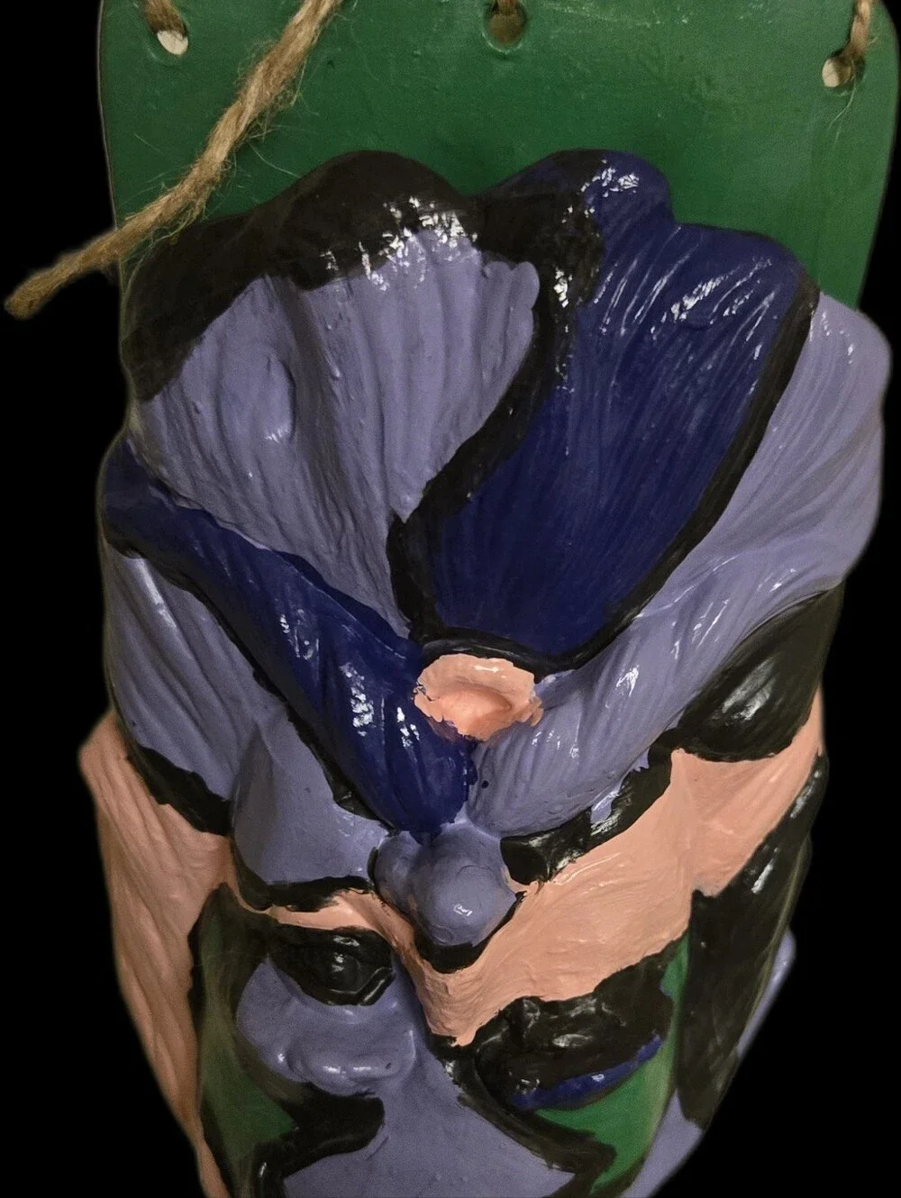 hand painted upcycled art color block hanging mythical creature incense